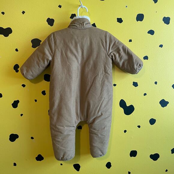 babyGap Tan Corduroy Sherpa Snowsuit • 6-12 m Cozycore Winter Retro - Picture 4 of 6